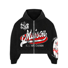 Maison Zip Up Hoodie Red