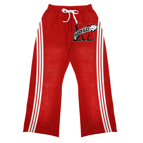 Maison Pants Matching Letterman Red
