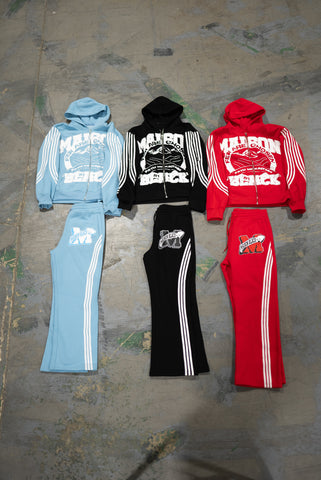 Maison Pants Matching Letterman Baby Blue